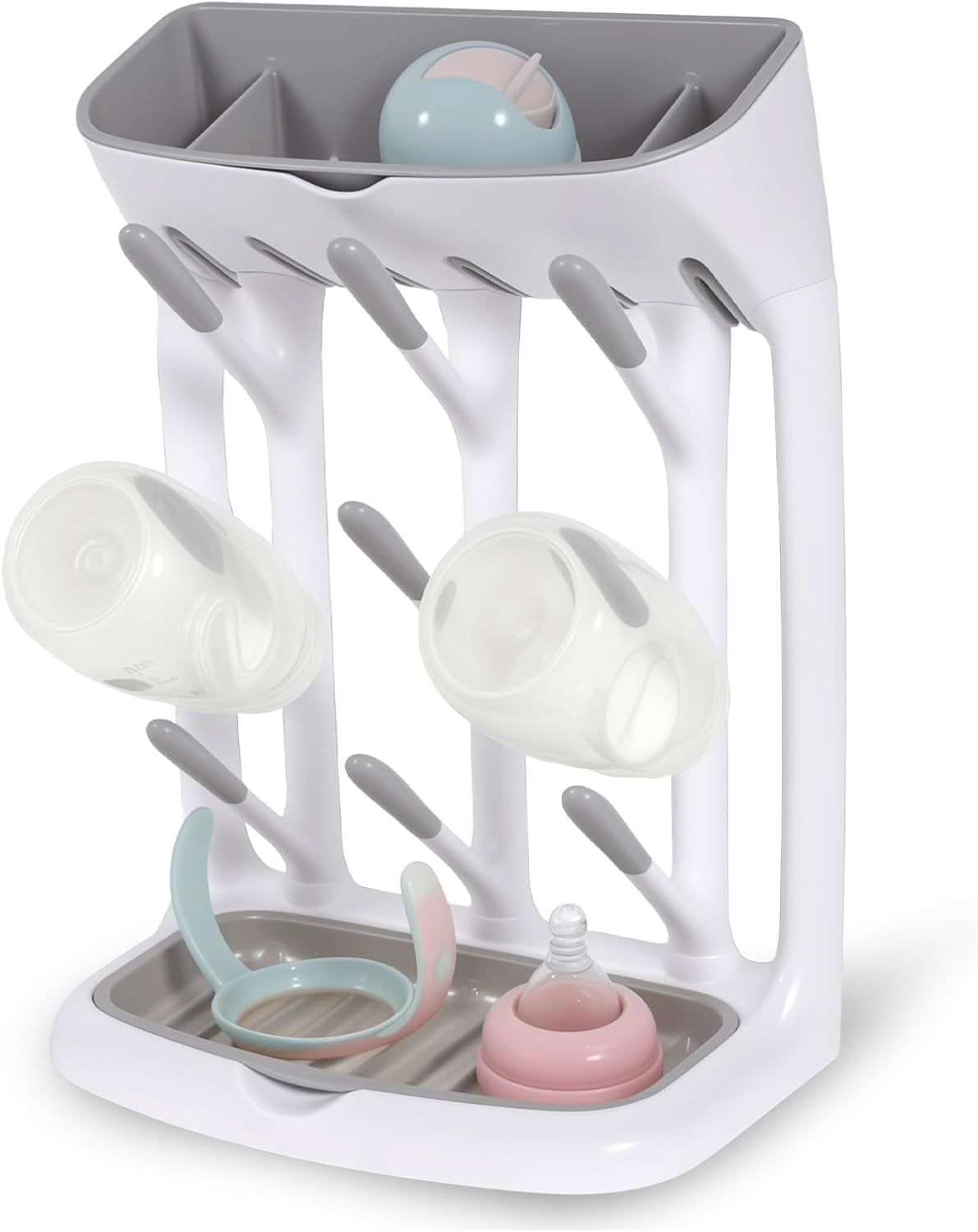 Baby Bottle Drying Rack, Vertical Bottle Dryer Holder, Space Saving Bottles Rack Dryer for Kitchen Countertop, Detachable Drying Tower Bottles Rack Holder for Nursing Accessories image number 1