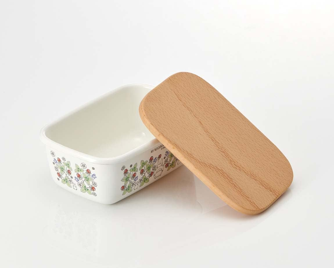 Skater ENBT5_592553 Enameled Butter Case, Wooden Lid, 16.9 FL Oz (500 ML), My Neighbor Totoro, 4.0 X 6.0 X 2.5 Inches (103 X 153 X 64 Mm) image number 2