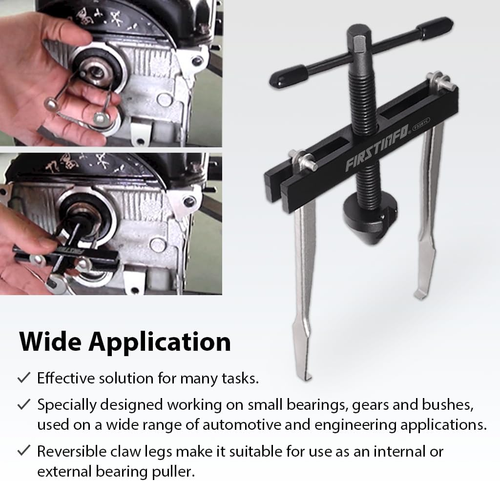 FIRSTINFO F3281C Crankshaft and Camshaft Seal Puller with 2 Pairs of Hooks (Pair of 118Mm + Pair of 73Mm) Set
