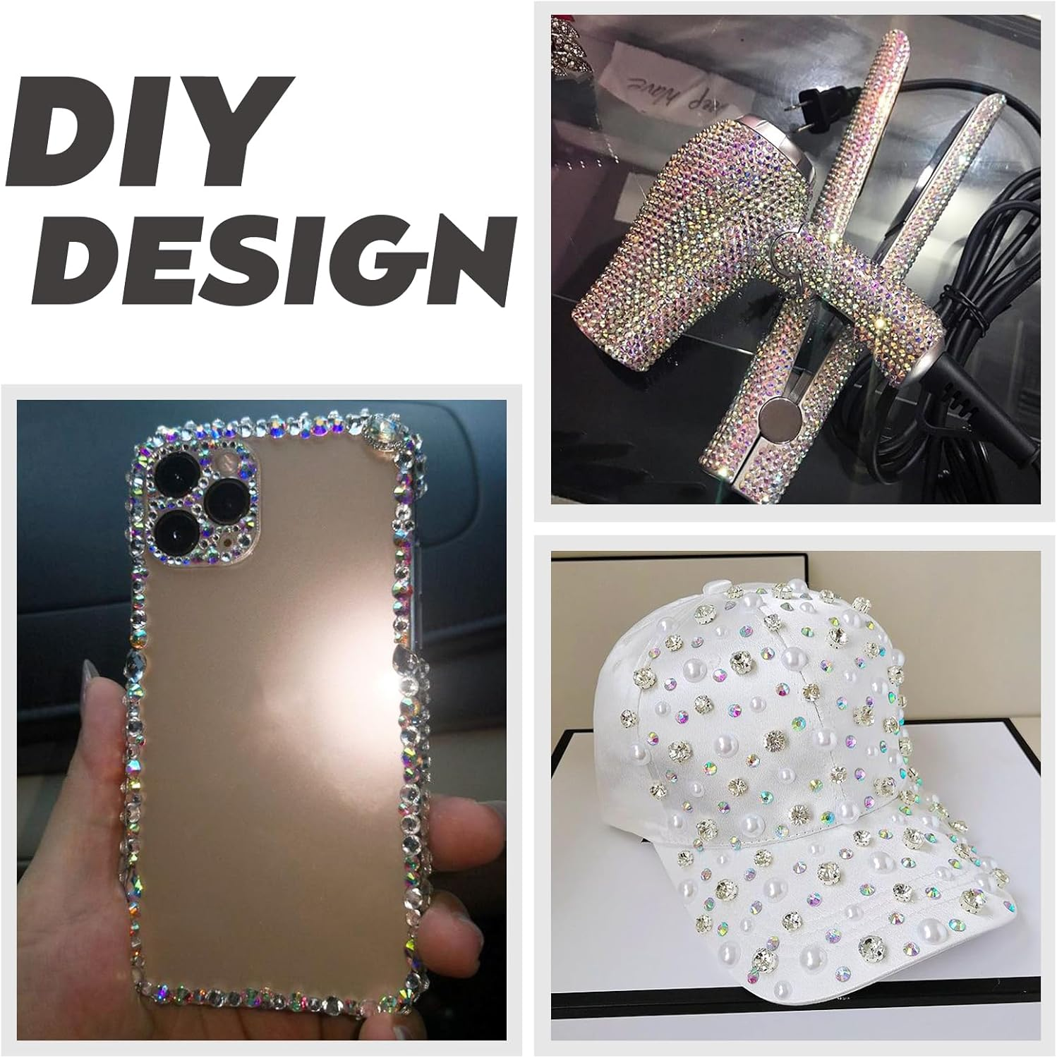 SS16 4Mm Rhinestones Nail Crystals AB Nail Art Rhinestones round Flatback Glass Gems Stones Beads for Nails Decoration Crafts Eye Makeup Clothes Shoes Vases Pack of 1440 Pieces image number 3