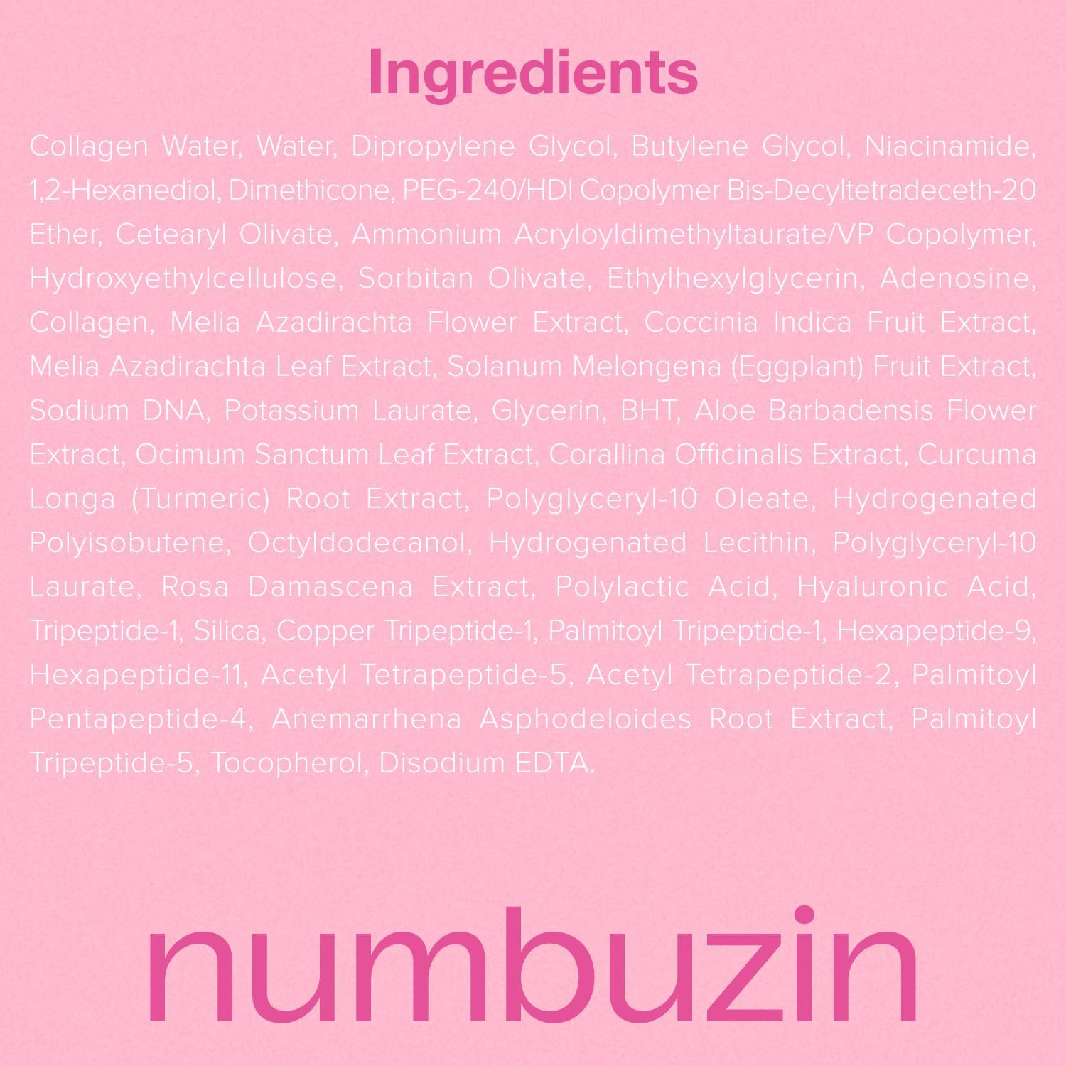 Numbuzin No.2 Sheet Mask | Rose PDRN Collagen Plumping Sheet Mask | Korean Mask for Face | Brightening, Hydrating, Firming and Moisturizing | Collagen, Peptides, PDRN | 4Ea image number 1