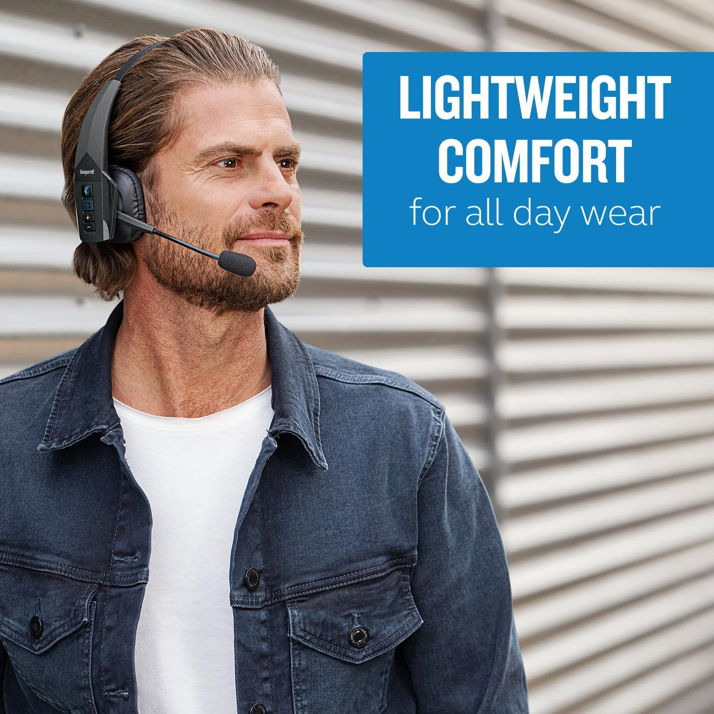 Blueparrott B350-XT Mono Bluetooth Wireless Headphones 96% Noise Canceling over Head Trucker Headset with Mic, Adjustable Lightweight Headband, Ip54-Rated Protection, 24 Hrs. Talk Time, Black image number 4