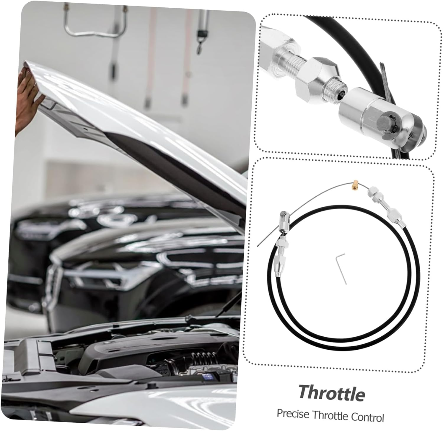 Iplusmile Car Throttle Cable Kit for Automotive Throttle Cable Replacement for Car and Small Engines image number 3