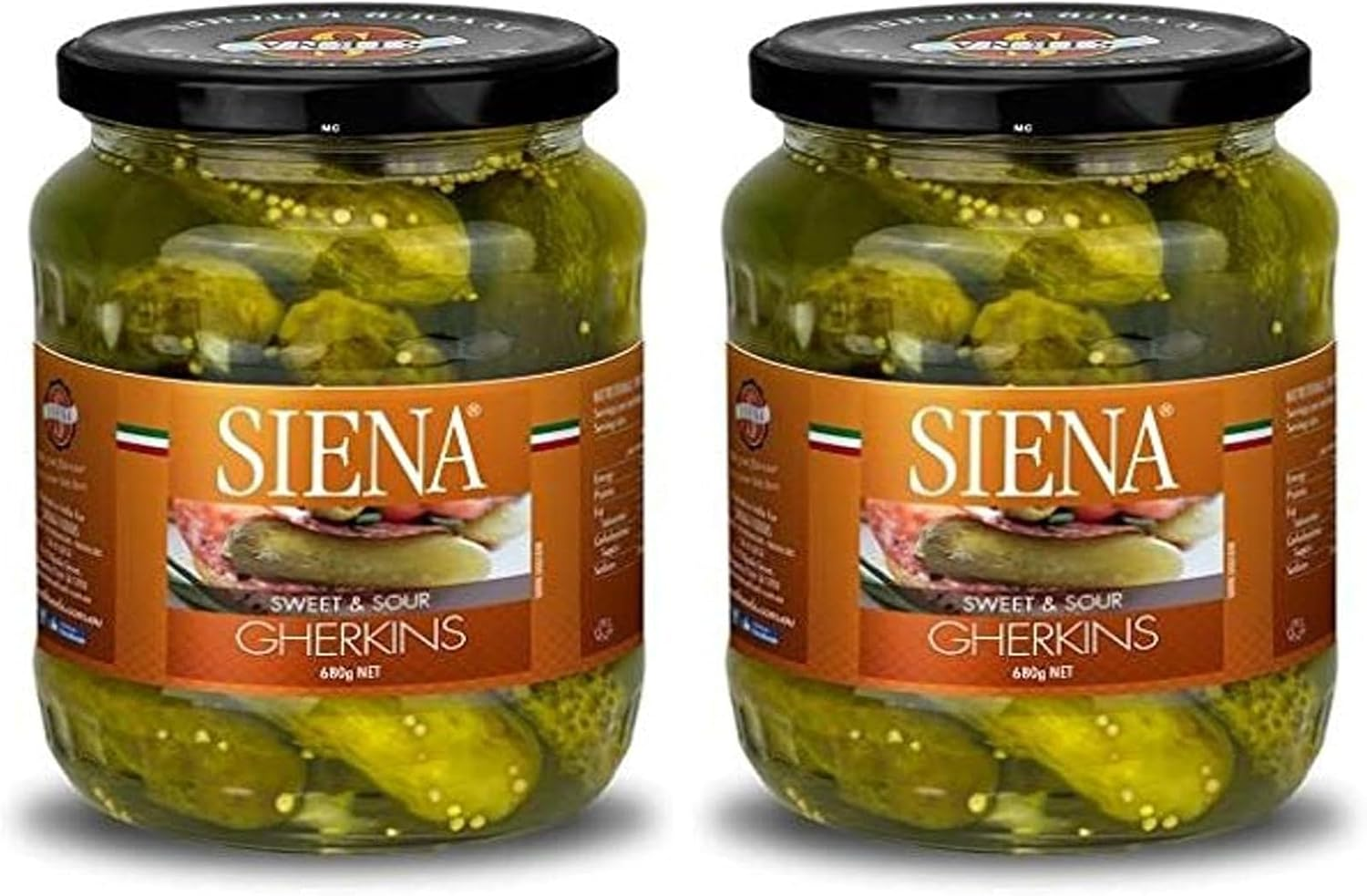 Siena Siena Sweet and Sour Gherkins, 680 G