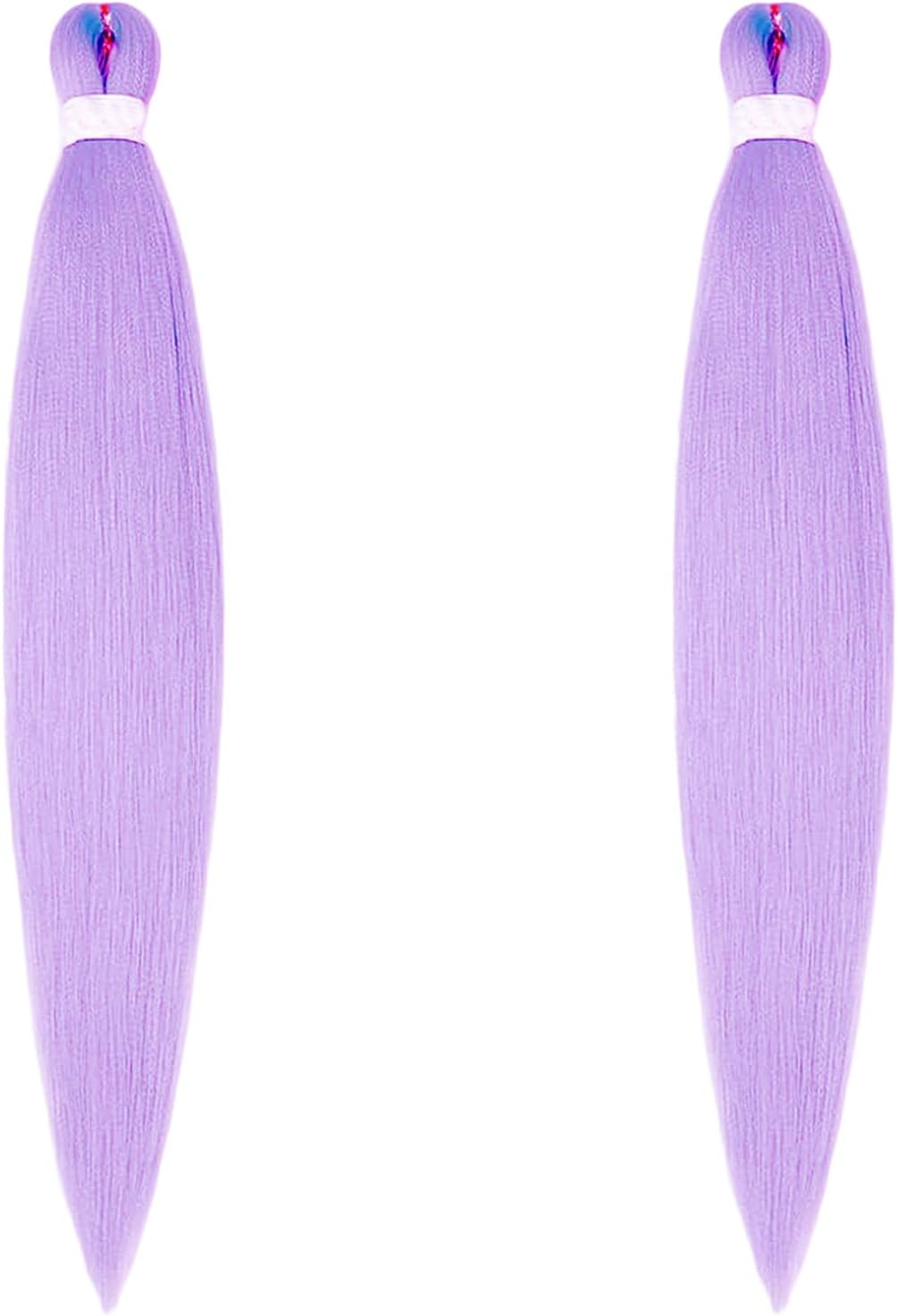 2 PCS Purple Hair Extensions, Purple Braiding Hair, Lightweight Synthetic Hair for Cosplay, Halloween and Themed Parties, Long Purple Hair for Creative Styling image number 6