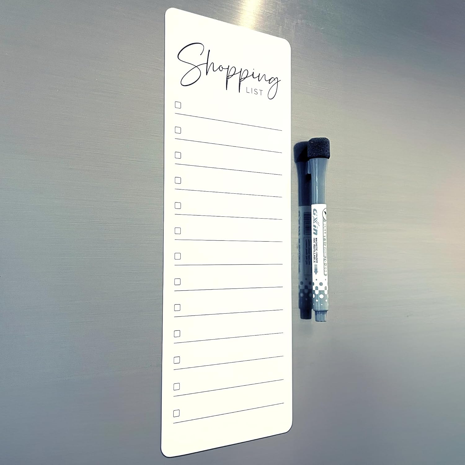Magnetic Shopping List for Fridge - Minimalist Grocery List 30Cm X 10.5Cm Checklist by Cocreative Design image number 3