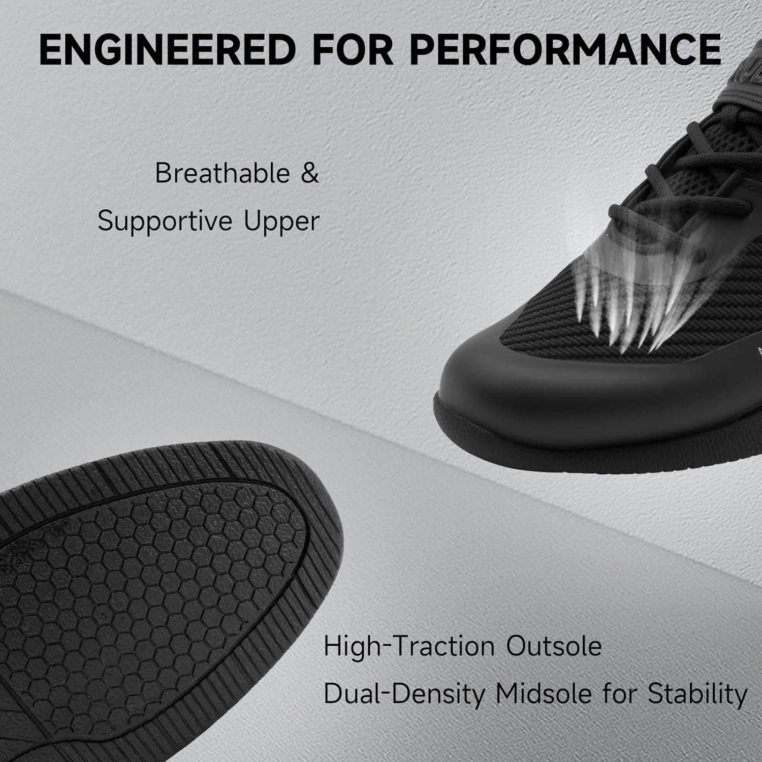 MANUEKLEAR Deadlift Shoes, Strong Anti-Slip Lifting for Men, Professional Training Weightlifting for Men and Women, Squat for Powerlifting with Rubber Non-Slip Sole image number 7