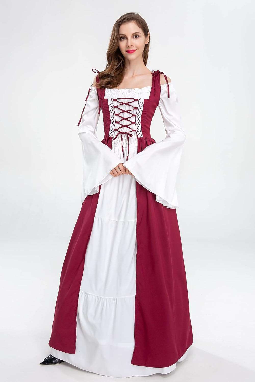Medieval Renaissance Costume Dress for Women Halloween Cosplay Party Maxi Dresses image number 6