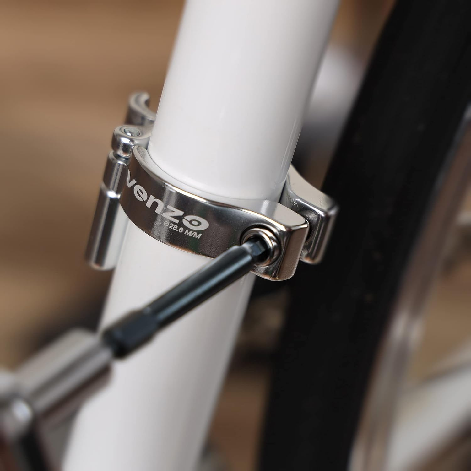 Venzo Road or Mountain Bike Bicycle Adjustable Braze on Front Derailleur Adapter Clamp Compatible with Shimano Sram