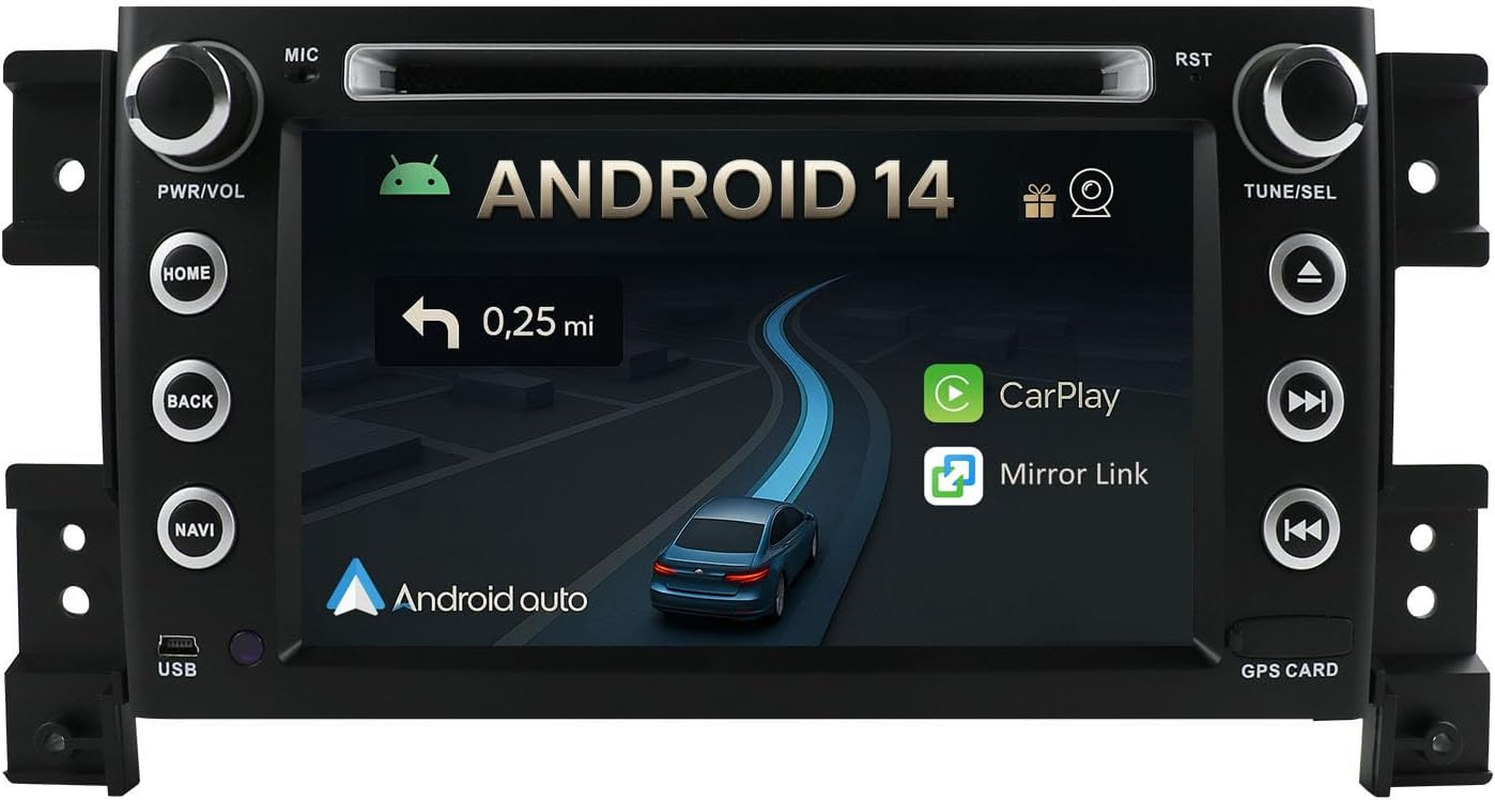 Cadley Android 14 Car Radio for Suzuki Grand Vitara 2005-2013 with Wireless Apple Carplay, Android Car, Mirror Link, GPS Navigation, Bluetooth 5.0, Wifi, USB, Navi, FM + Reversing Camera image number 5