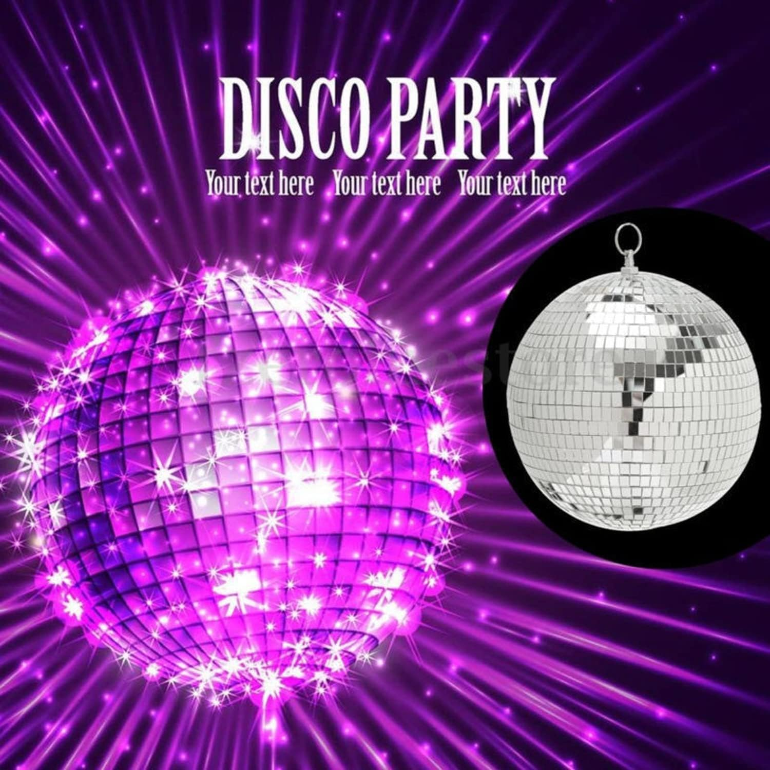 Disco Mirror Ball DJ Light Silver Dance Party Stage Lighting (12 Inch (Diameter 30Cm)) image number 6