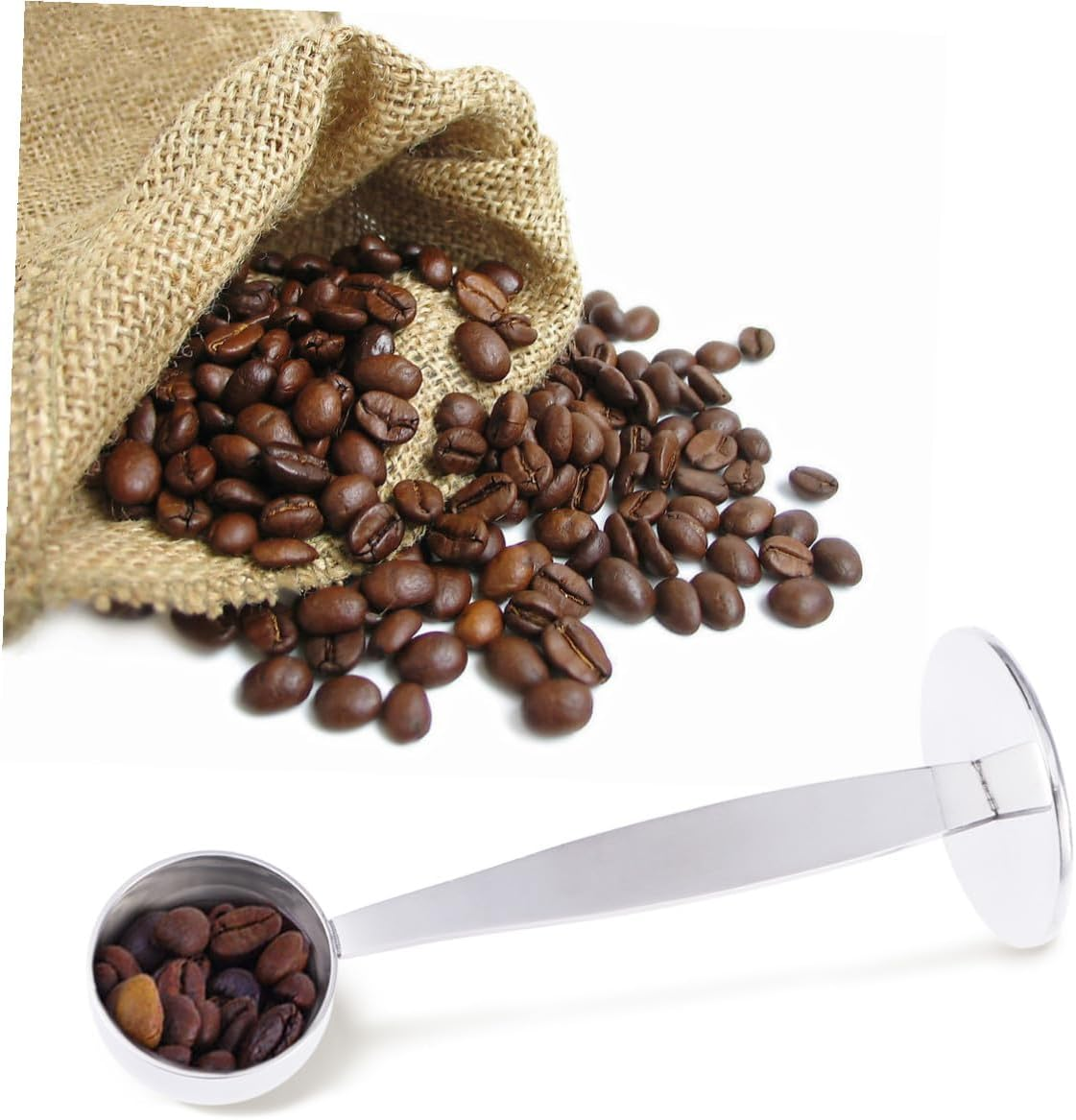 Gatuida Stainless Steel Espresso Tamper Spoon Coffee Measure Scoop Combo for Ground Coffee Tea Cocoa Protein Powder with Sturdy Base Easy to Clean Dishwasher Safe image number 1