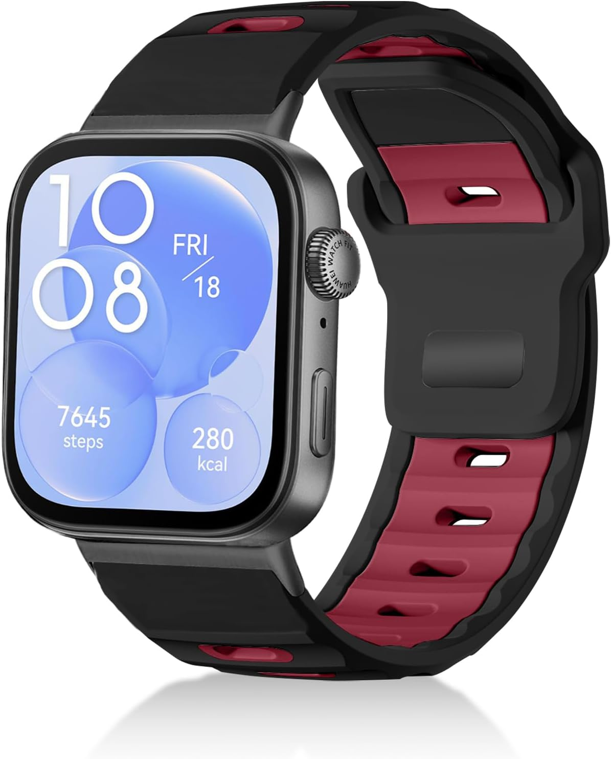 Chinbersky Silicone Marine Strap Compatible with Huawei Watch Fit 3/Fit4/Fit4 Pro Bracelet Men Women Durable Good Fit Waterproof Soft Sport Replacement Wristbands for Huawei Fit 3/4/4 Pro Bracelet