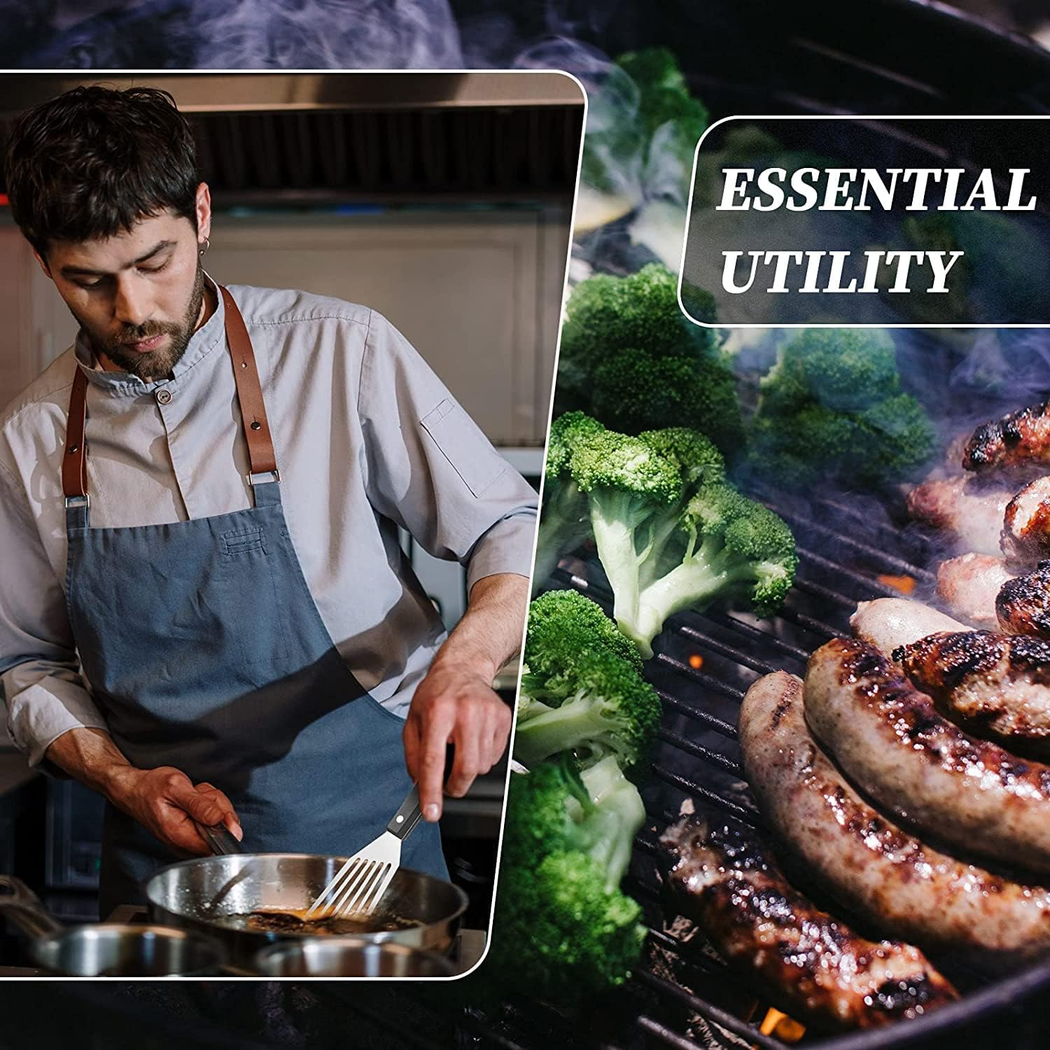 Fish Spatula with Curved Stainless Steel Blade Thin and Flexible Slotted Kitchen Turner Spatulas with Full Tang Handle Metal Flipper for Flipping Fish Egg Pancake 2X32X9CM Big Turner image number 5