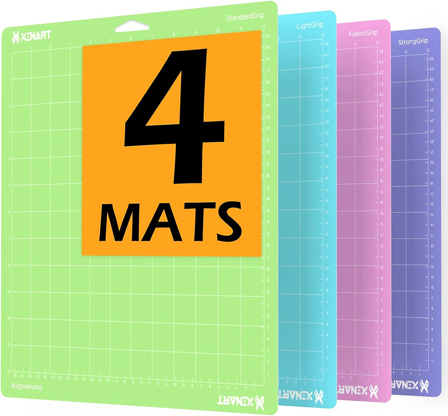XINART Cutting Mats for Cricut Maker 3/Maker/Explore Air 3/Air 2/One Adhesive 12"X12" Mats Accessories Compatible with Cricut 4 Pack Green