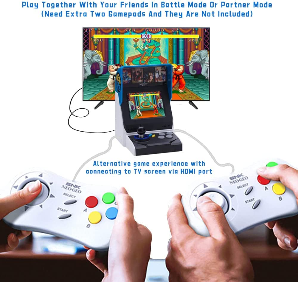 NEOGEO Mini Arcade International Version, 40 Pre-Loaded Classic SNK Games:The KING of the FIGHTERS/METAL SLUG and More, Built-In Clearly 3.5&rdquo;LCD Screen, HDMI and 2 Gamepad Ports image number 3