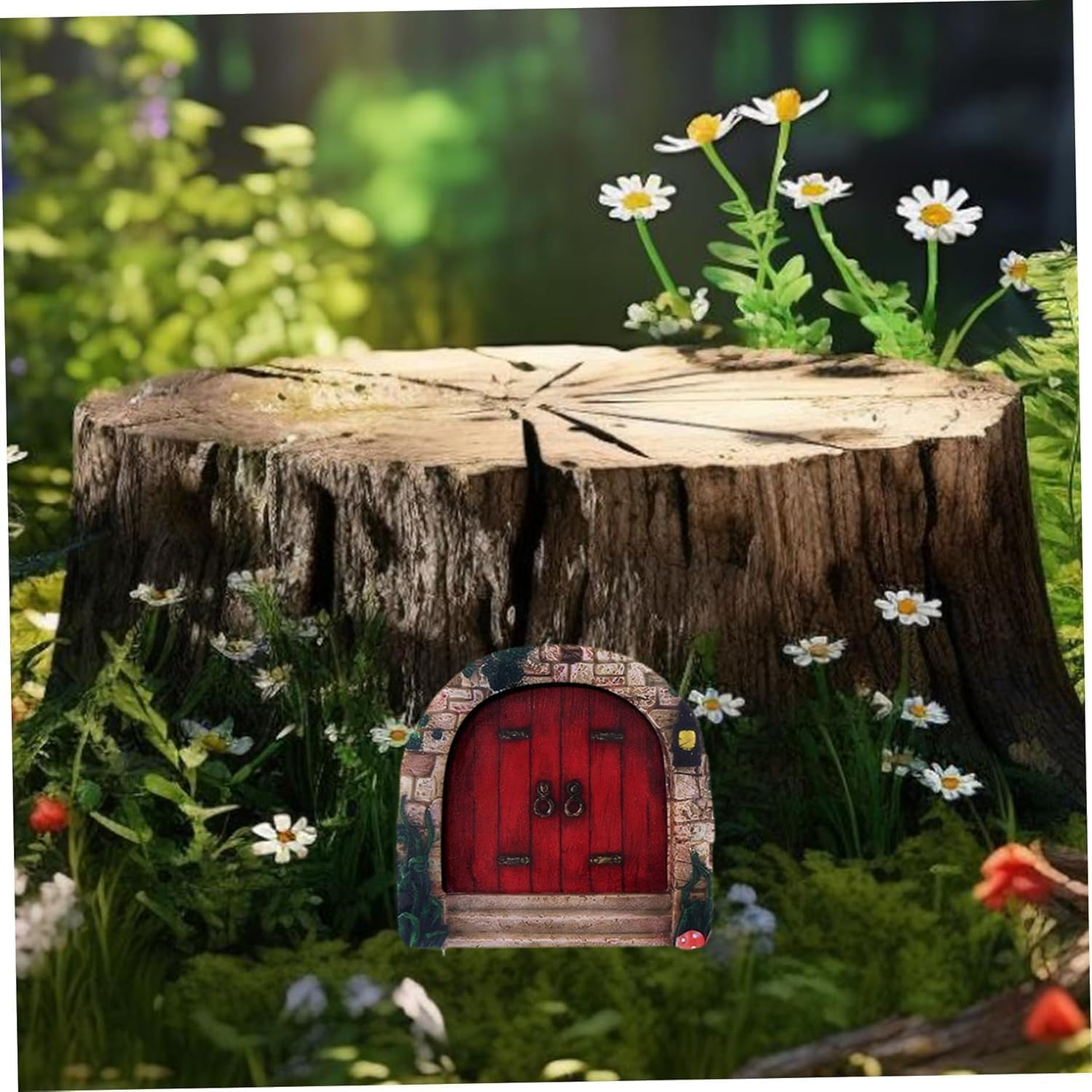 Wooden Fairy Garden Door Ornaments, 6 Pieces Fairy Garden Ornaments Outdoor Decor Wooden Fairy Door,Miniature Door Fairy Garden Ornaments Wood Gnome Door,Mini Fairy Garden Door image number 4