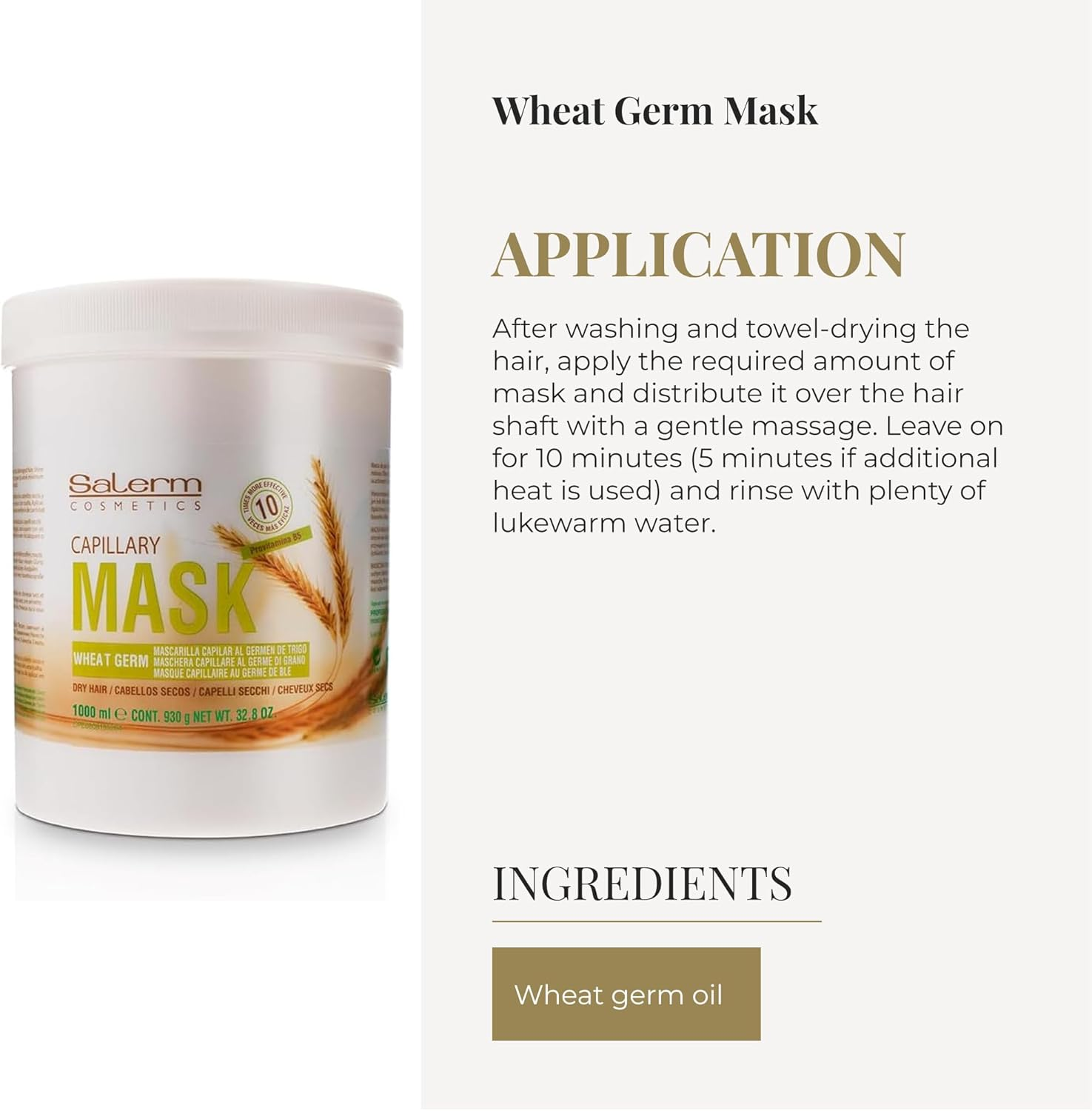 Wheat Germ Hair Mask 1000 Ml image number 4