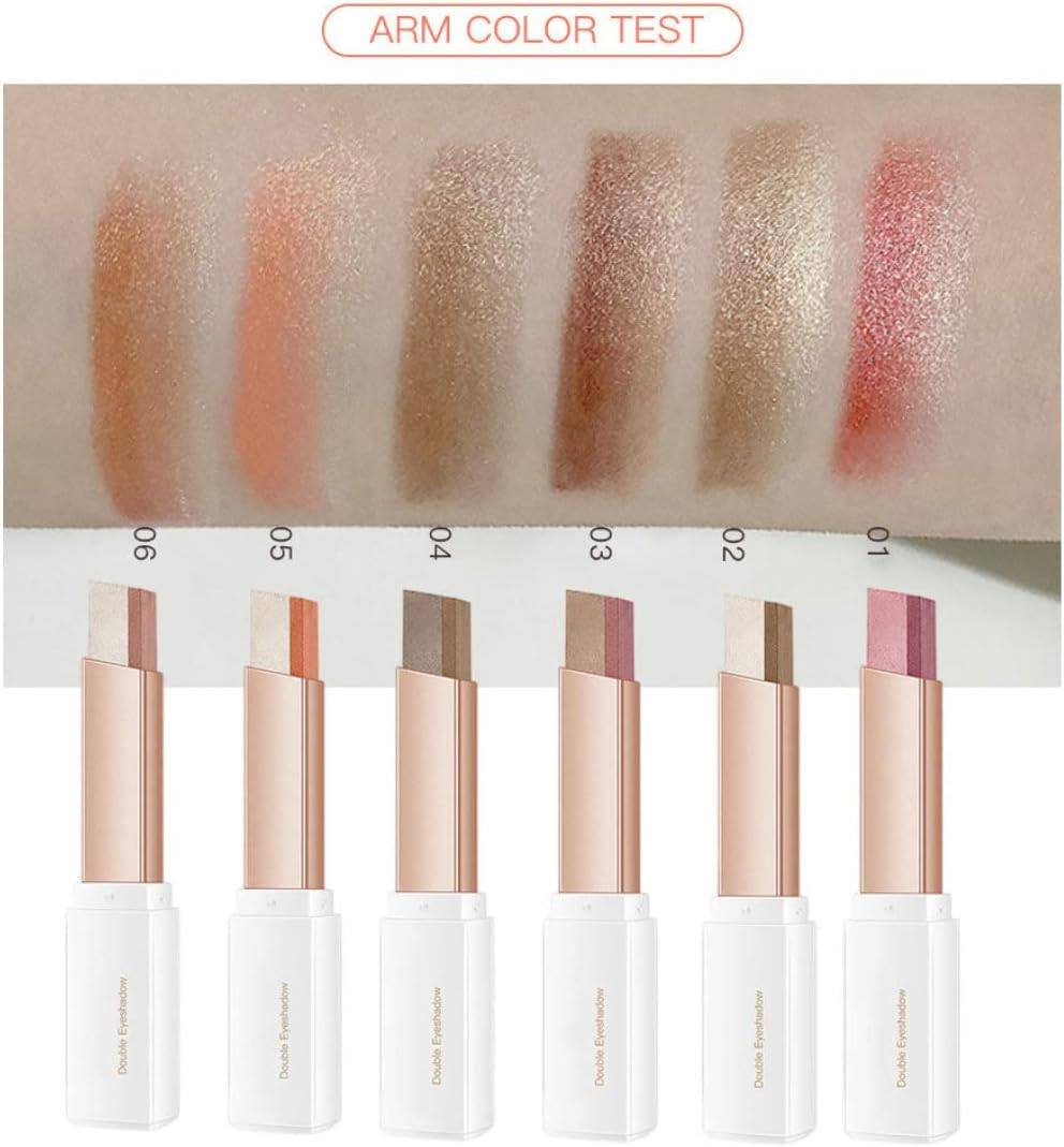 Eyeshadow Stick Double Color Eye Shadow Stick 2 in 1 Gradient Shimmer Eye Shadow Eye Makeup 2.5G Eyeshadow Pencil Style5 image number 1