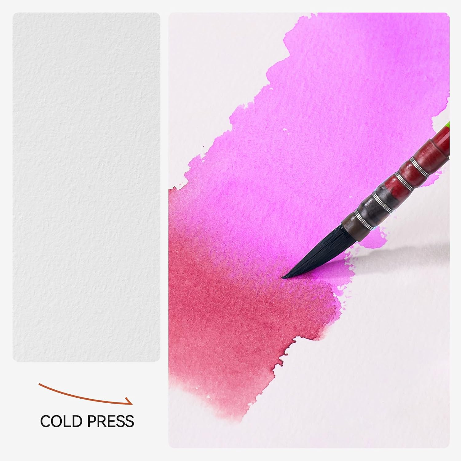 Lightwish Watercolor Sketchbook,100% Cotton Acid Free Watercolor Journal,300Gsm/140Lb Cold Press Watercolor Paper for Artists,Adults,Students,20 Sheets,5.5 * 8.2 Inches Paper image number 2