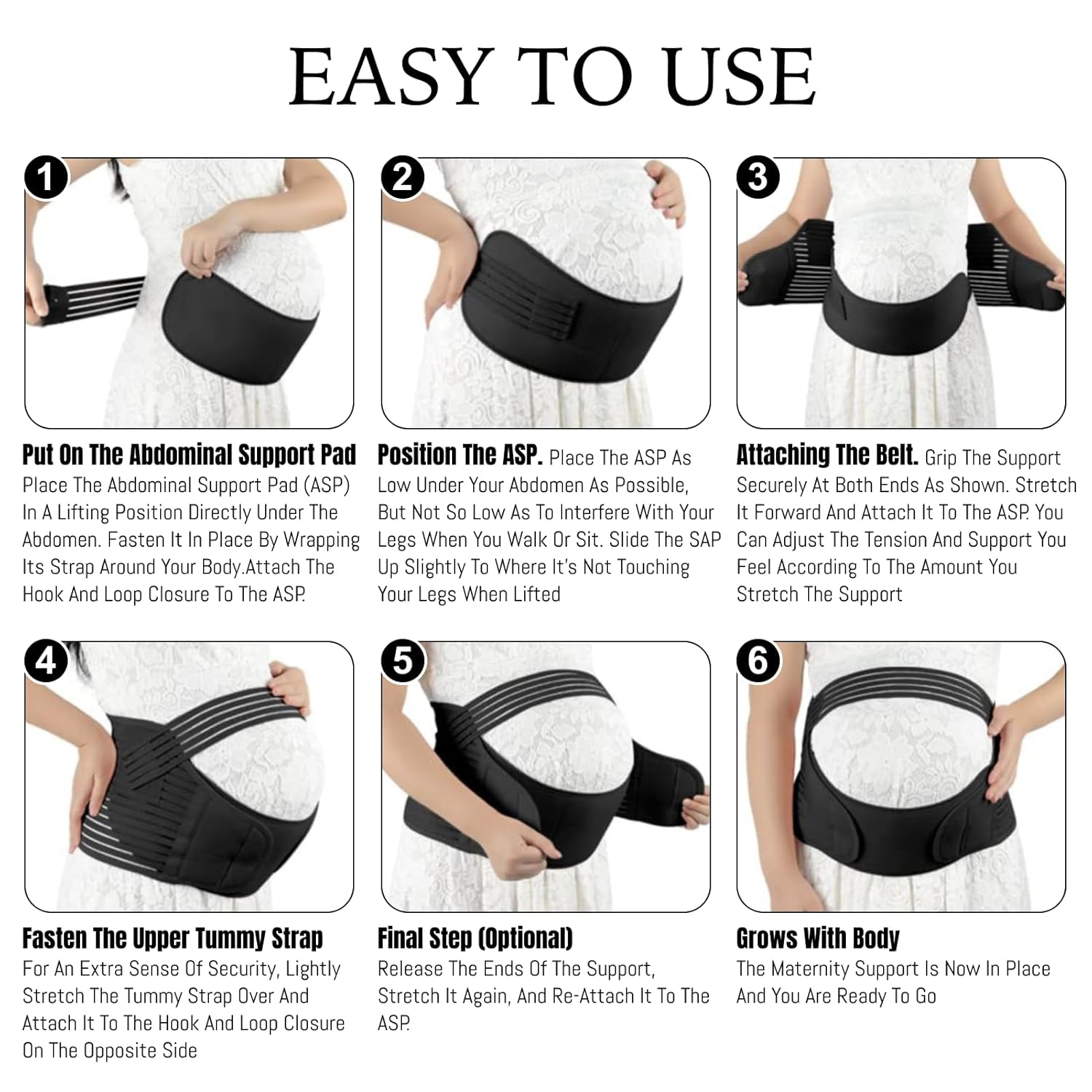 3 in 1 Pregnancy Support Belt, Maternity Belly Band for Back and Pelvic Pain Relief, Breathable and Adjustable Waist Support, Size XL, Fits 90-120Cm, for Prenatal and Postpartum Use