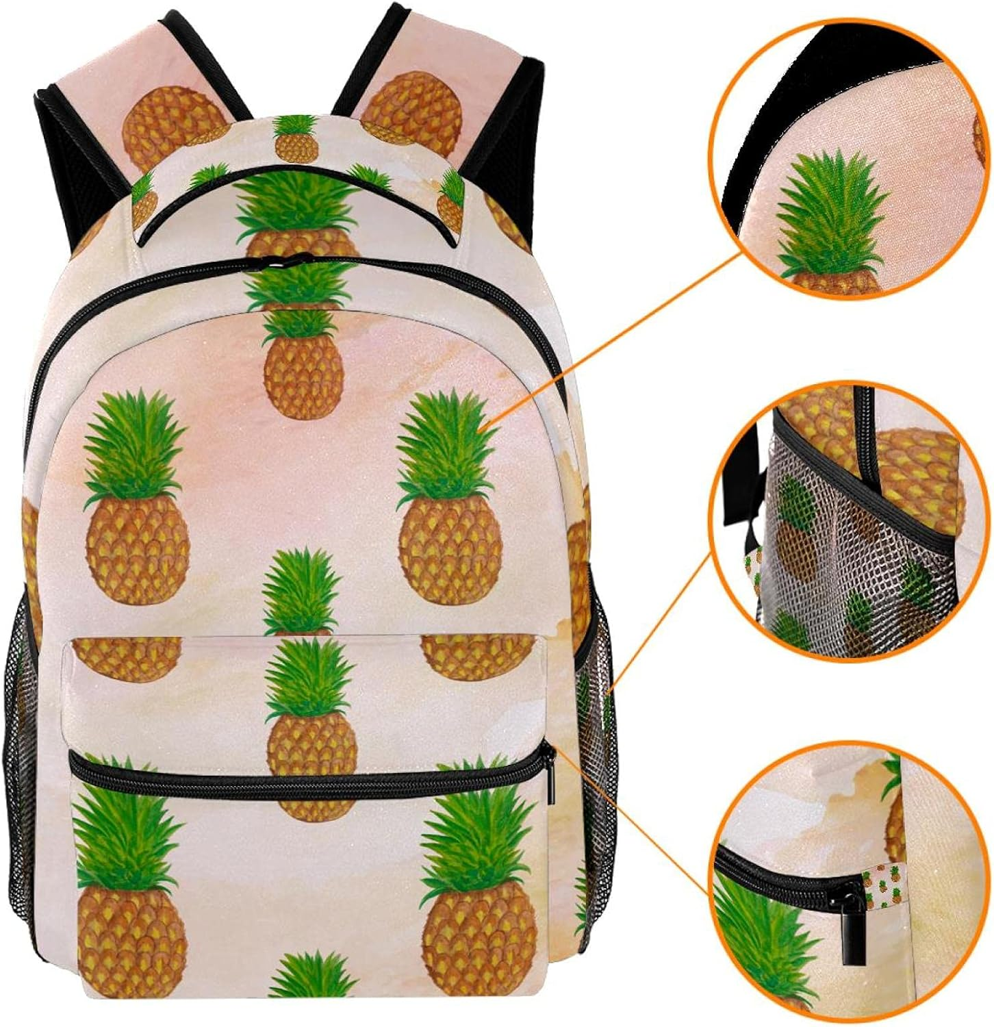Creative Pineapple Backpack Students Shoulder Bags Travel Bag College School Tote Backpacks image number 3