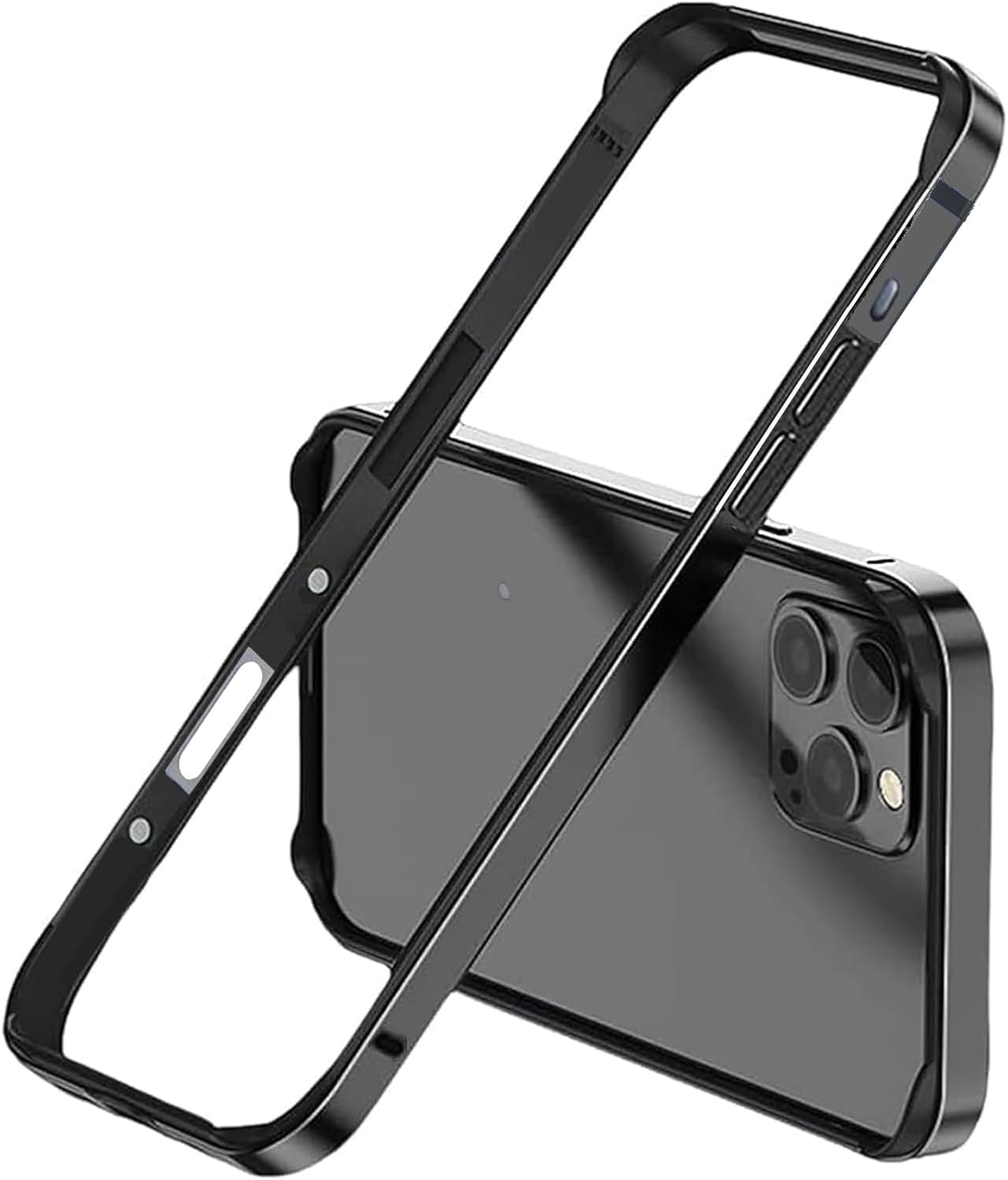 LINPING Aluminum Metal Bumper Frame Hard Case for Iphone 17Pro,Slim Armor with Soft Interior Raised Edge Protection(Titanium,For Iphone 17Pro)