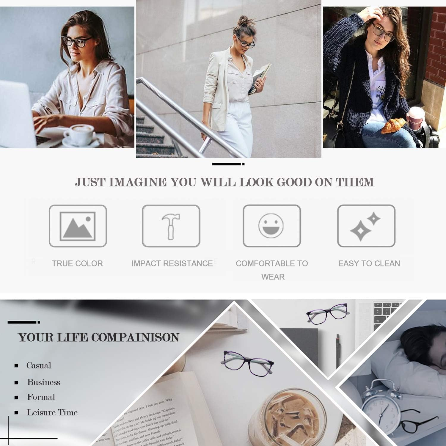 Retro Square Eyeglasses Women Vintage Clear Lens Fake Fashion Eyeglasses Frame - Wine image number 2