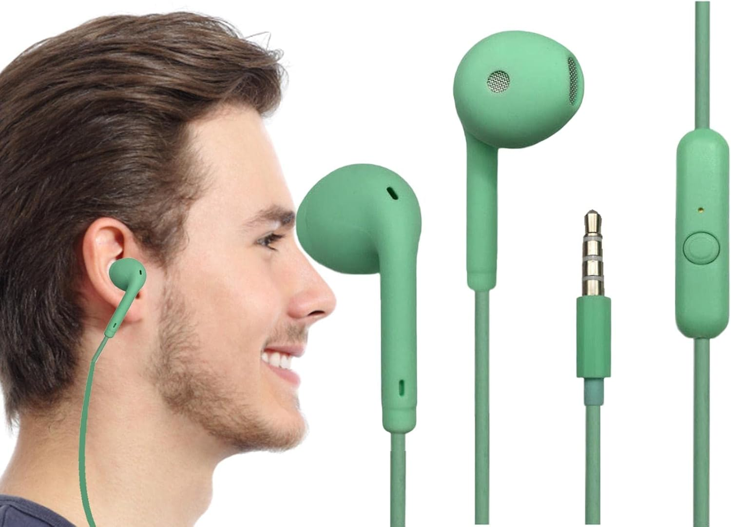 Macaron Color Ear Buds Wired - Corded 3.5Mm In-Ear Headphones for Computer, Laptop, Smart Phones,Wire Ear Bud with Hifi Sound for Devices with 3.5Mm Interface B/M