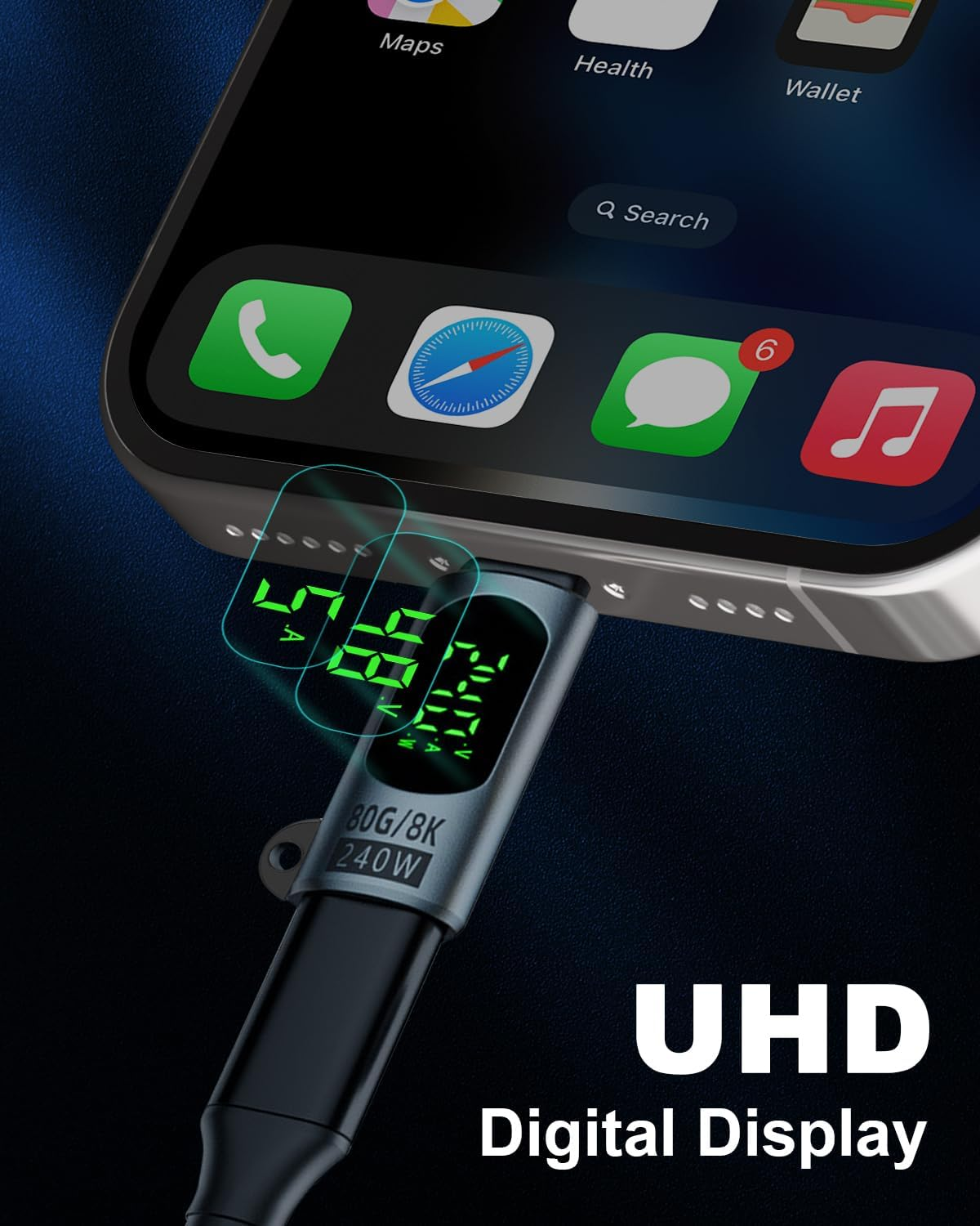 Duttek USB C Digital Display Adapter 80Gbps, 240W USB Type C Male to Female Extension Adapter Compatible with Thunderbolt 5, Iphone 15/16, Macbook, Ipad - 2, Black image number 7