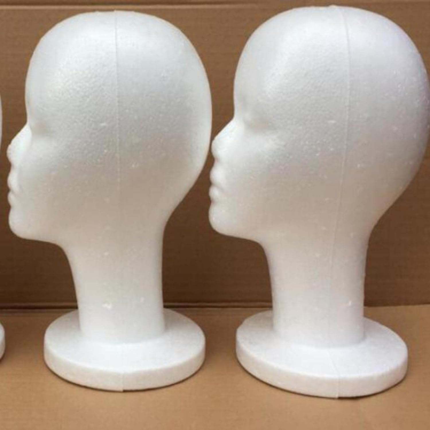 Eigell Female Foam Mannequin Head Mode,L Foam Mannequin Wig Stand, White Display Wigs Hats Hairpieces Stand, Manikin Foam Head image number 4