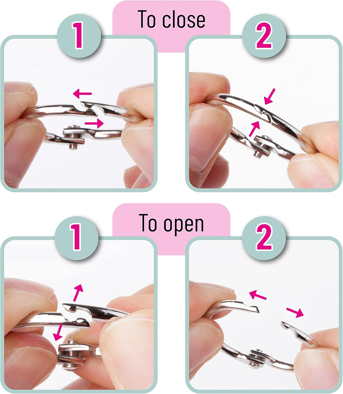 Mr. Pen- Loose Leaf Binder Ring, 40 Pack, Binder Rings 1 Inch, Metal Rings for Index Cards, Back to School Supplies image number 3