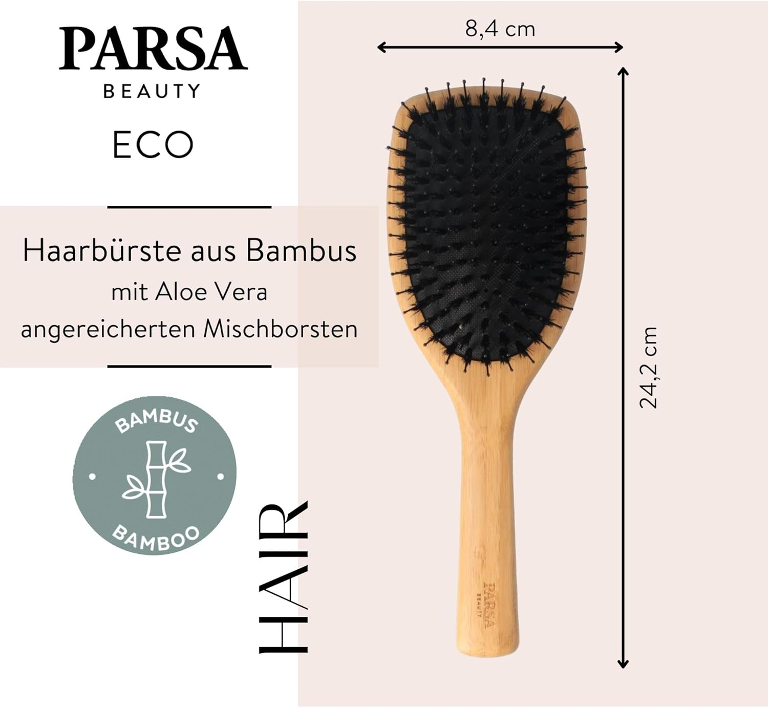 PARSA Beauty Bamboo Brush with Mixed Bristles Made from Fsc&reg;-Certified Bamboo image number 3