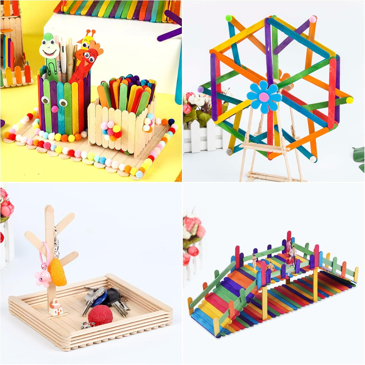 200 Pcs Jumbo Wooden Craft Sticks Popsicle Stick, 150X10X2Mm Treat Sticks Ice Pop Sticks Wax Sticks for Crafts，Resin ，Mixing Paint Projects image number 2