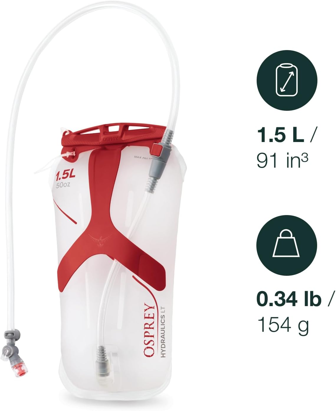 Osprey Hydraulics LT 2.5L Backpack Water Reservoir with Bite Valve image number 2