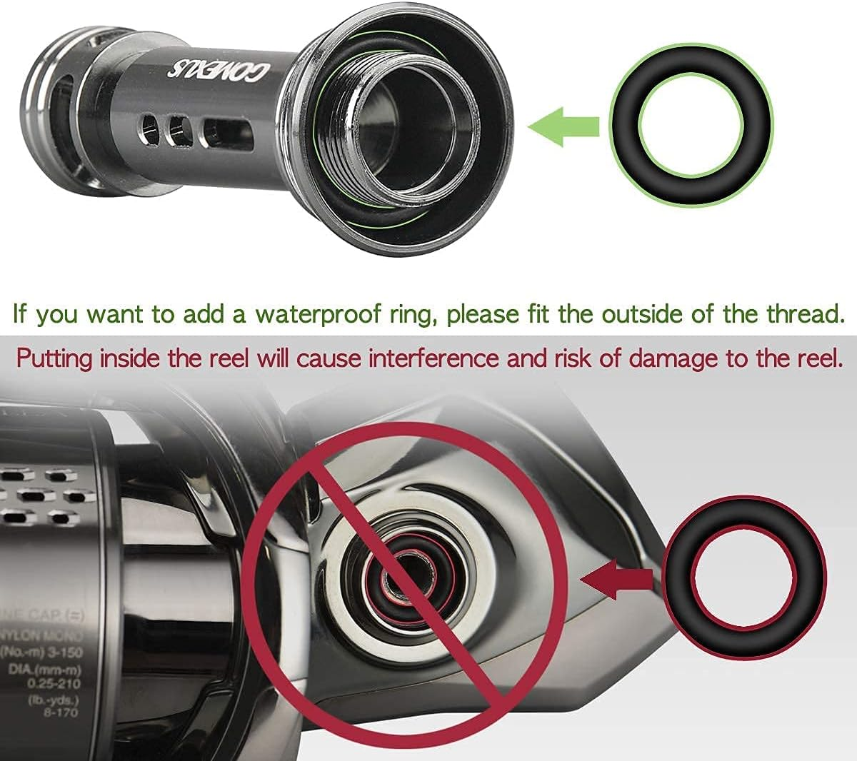 GOMEXUS R4 Aluminum Reel Stand Compatiable for Shimano Biomaster Stradic Stella Vanford Daiwa Certate Exist, 48Mm image number 3