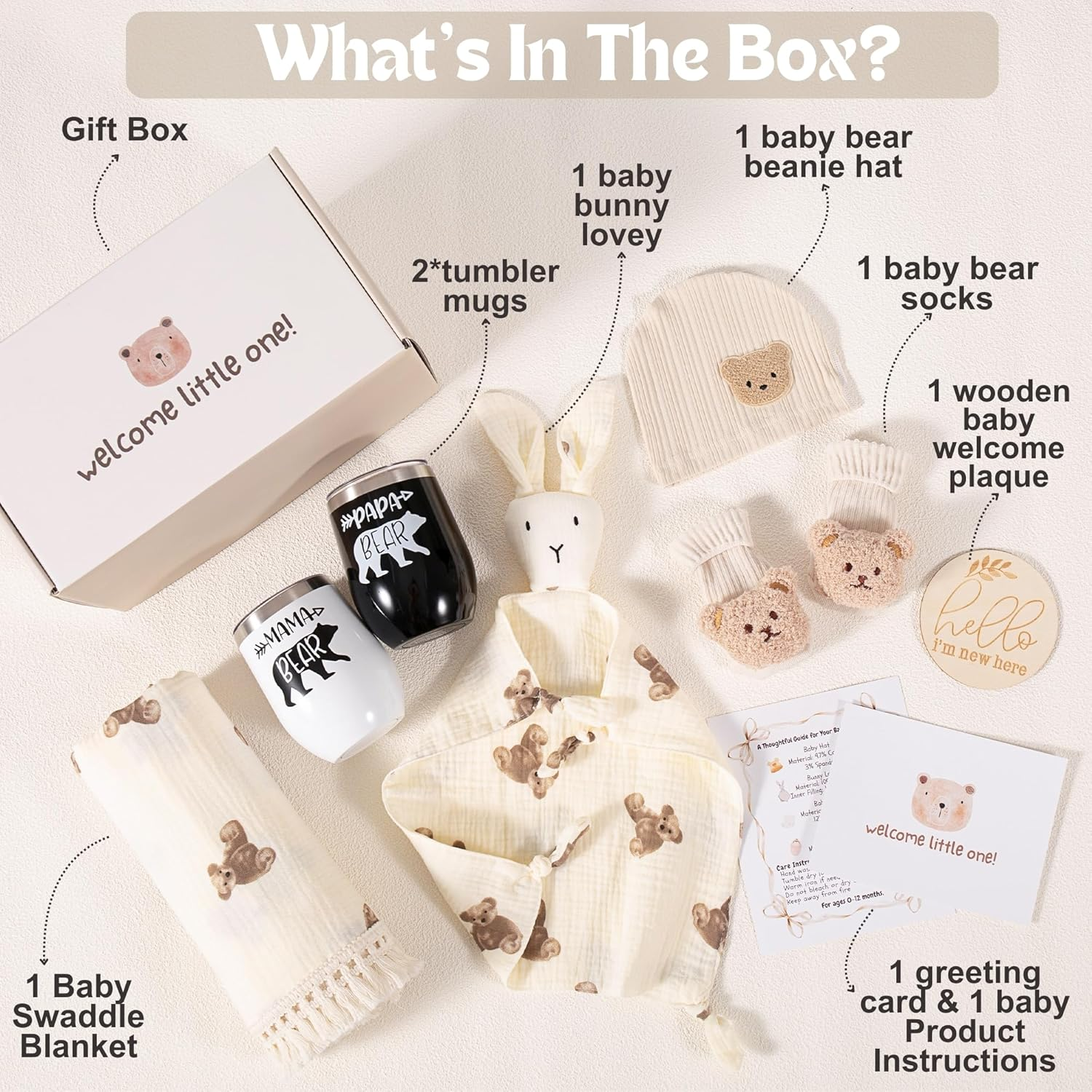 New Mom Gifts, Gender Reveal Gifts for Parents to Be, Pregnancy Gift Set for Expecting Mom, First Time Moms Gift Ideas, New Parents Gifts for Couples, New Baby Gift Basket for Baby Shower image number 1