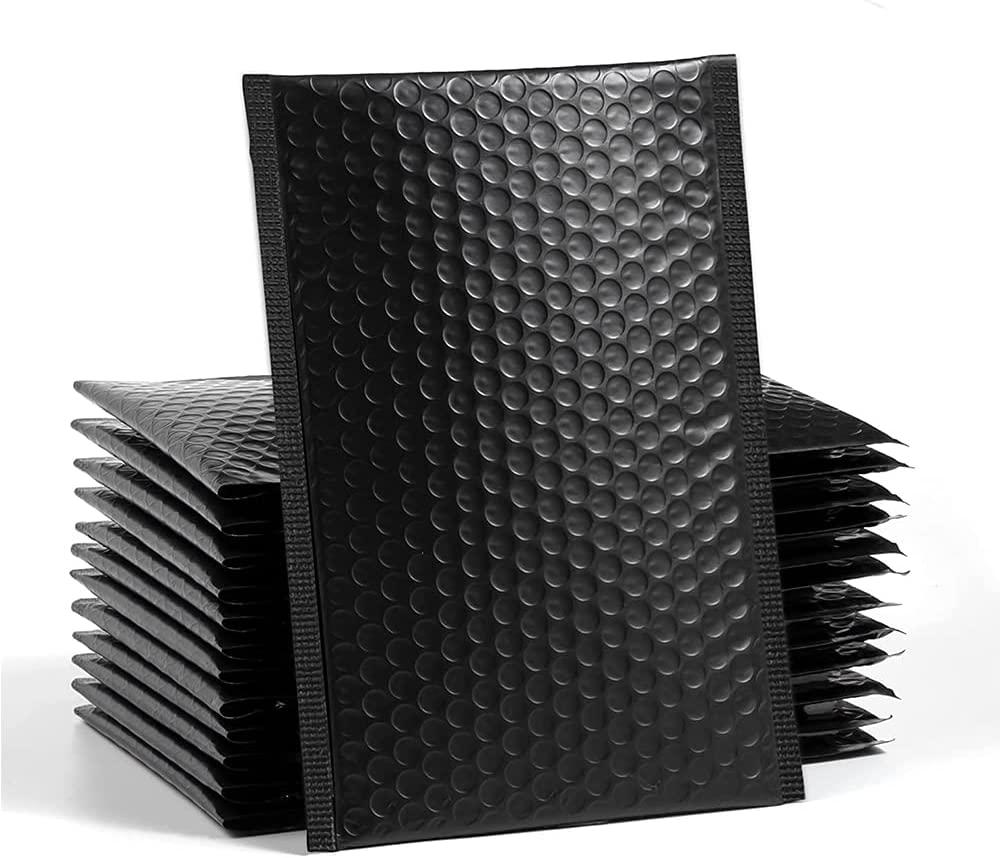 25X 29X37Cm Poly Bubble Mailer Black Colour Multi-Size Plastic Padded Bag Envelope 2Size image number 1