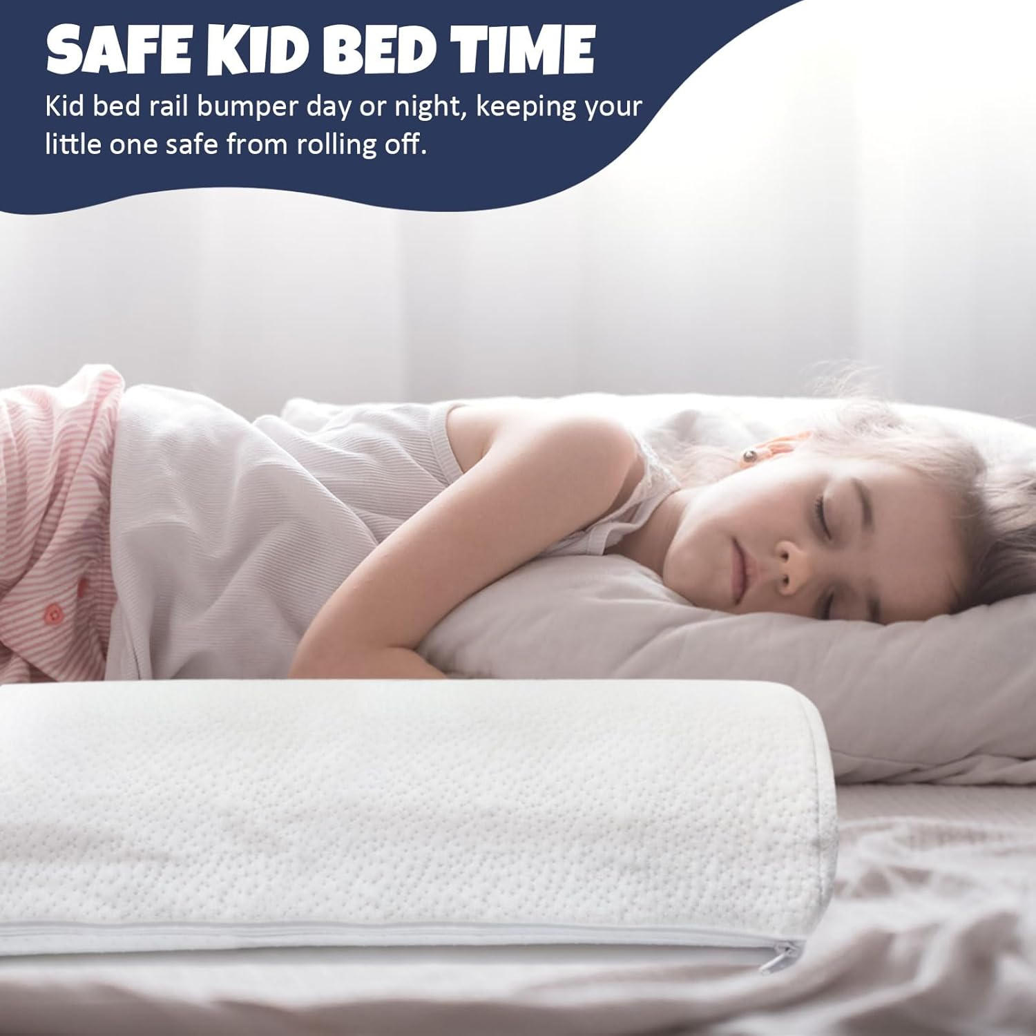 Bed Rail Guard for Toddlers Bed Guard Rail for Queen Bed with High-Density Memory Foam & Bamboo Fiber Cover Non-Slip Safety Bed Rail for Twin Full Queen King Beds