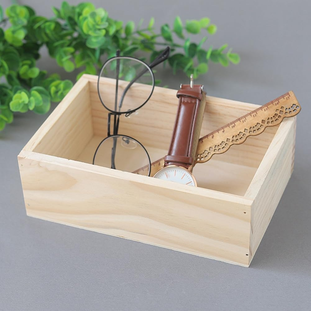 Lnqwhduu Retro Square Wooden Succulent Small Flower Pot Wooden Box Home Gardening Decoration Supplies image number 3