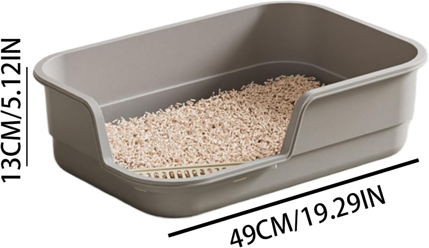 Cat Litter Box | Anti-Splash High Sides,Easy Clean Litter Box for Multi-Cats | for Cleaning Odor Control Indoor Office Dorm Apartment Household Hotel Farmhouse Living Room Balcony - White image number 7