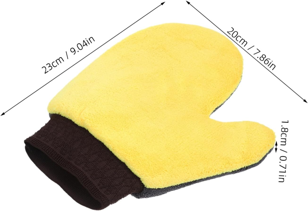 OFFSCH 2Pcs Car Wash Gloves Mitt with Special Coral Fleece Material Double Sided Cleaning Mitts for Hard to Reach Auto Surfaces Comfortable and Maneuverable Dusting Gloves image number 4