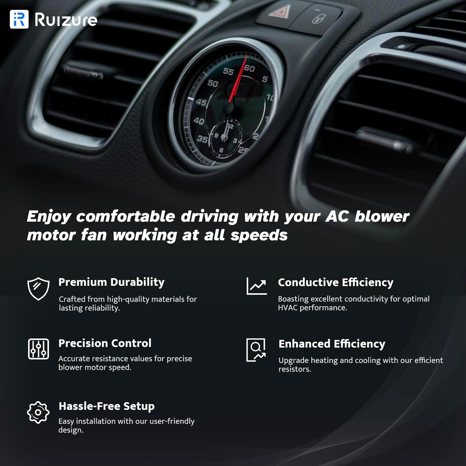 Front AC Blower Motor Resistor HVAC Heater A/C Kit for Chevy Silverado 1500 2500 Tahoe Avalanche Suburban, GMC Sierra Yukon XL, Cadillac Escalade, 2002 2003 2004 2005 2006, 15-81086 89019088 RU571