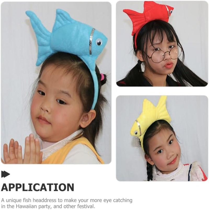 Baluue Cartoon Fish Headband Kids Party Hair Accessory Cosplay Headdress Cute Animal Shaped Hair Hoop for Festivals and Everyday Wear image number 1