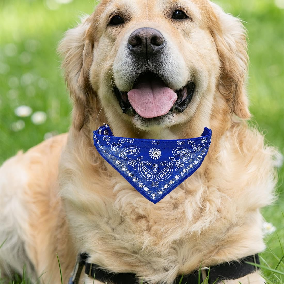 Bandana for Dogs, Headscarves, Dog Neckerchief, Triangular Scarf, Washable Cotton Dog Bandanas for Small, Medium, Large Dogs and Cats (1.5 X 38 Cm) image number 1