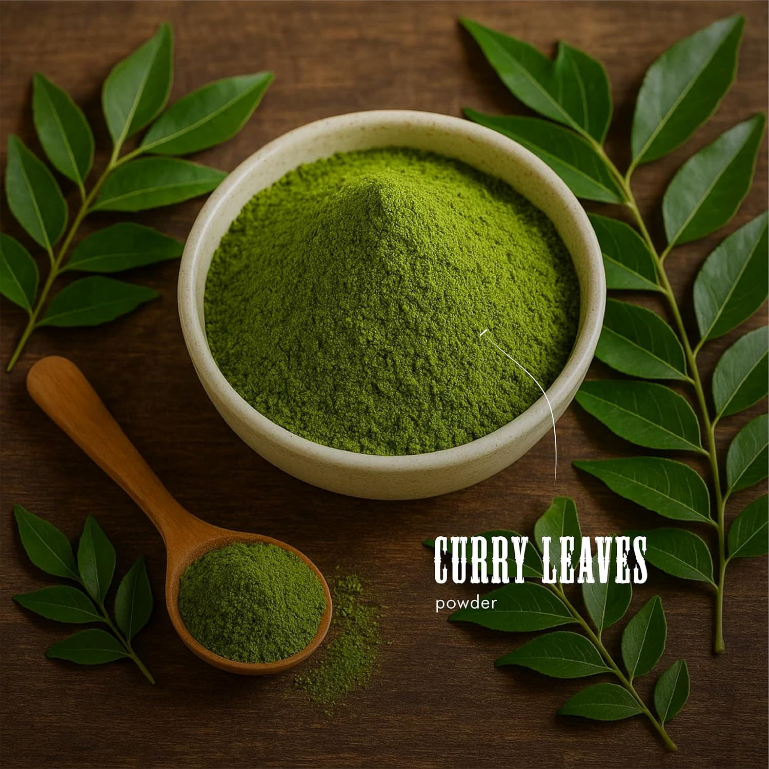 H & C Curry Leaves Powder- 227G (0.5 Lb) for Hair Care Formulation- Known to Hair Growth Benefits image number 2