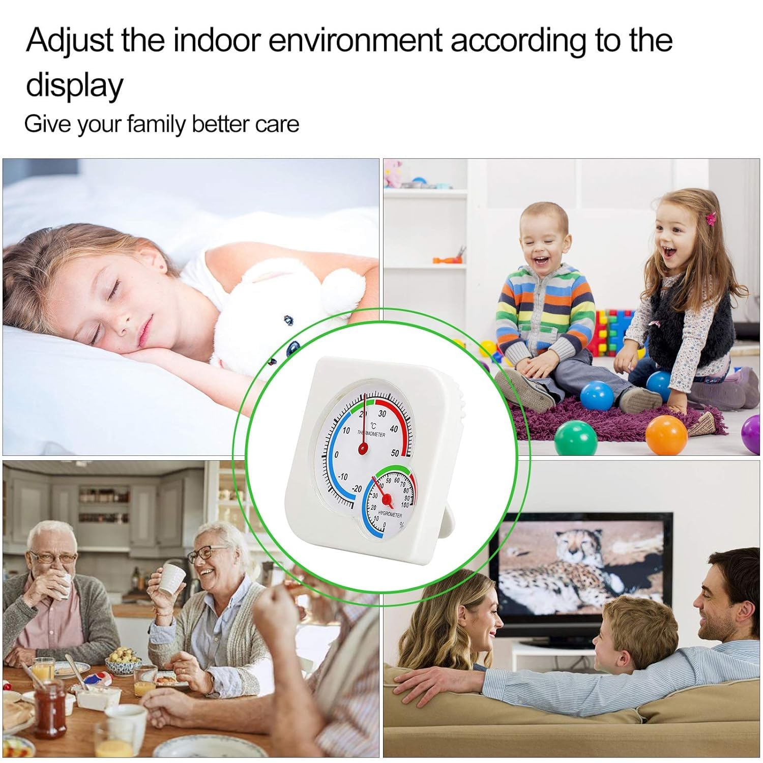 Mini Indoor Thermometer, Hygrometer Temperature Humidity Monitor Gauge No Battery Needed for Home Room Kitchen Patio Planting Room Reptile Terrariums Incubator (1) image number 5