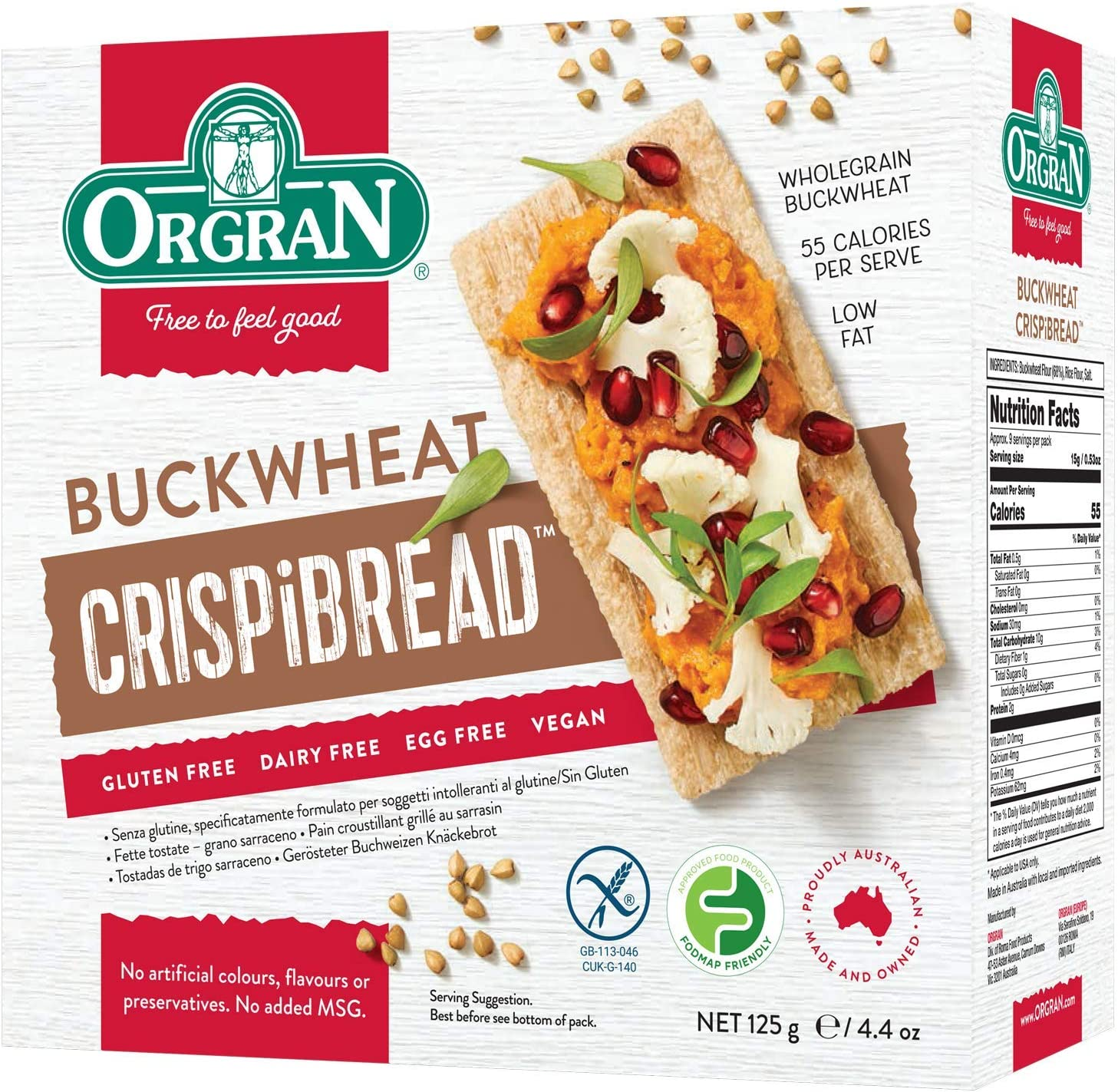 Orgran Gluten Free Buckwheat Crispibread, 125G image number 5