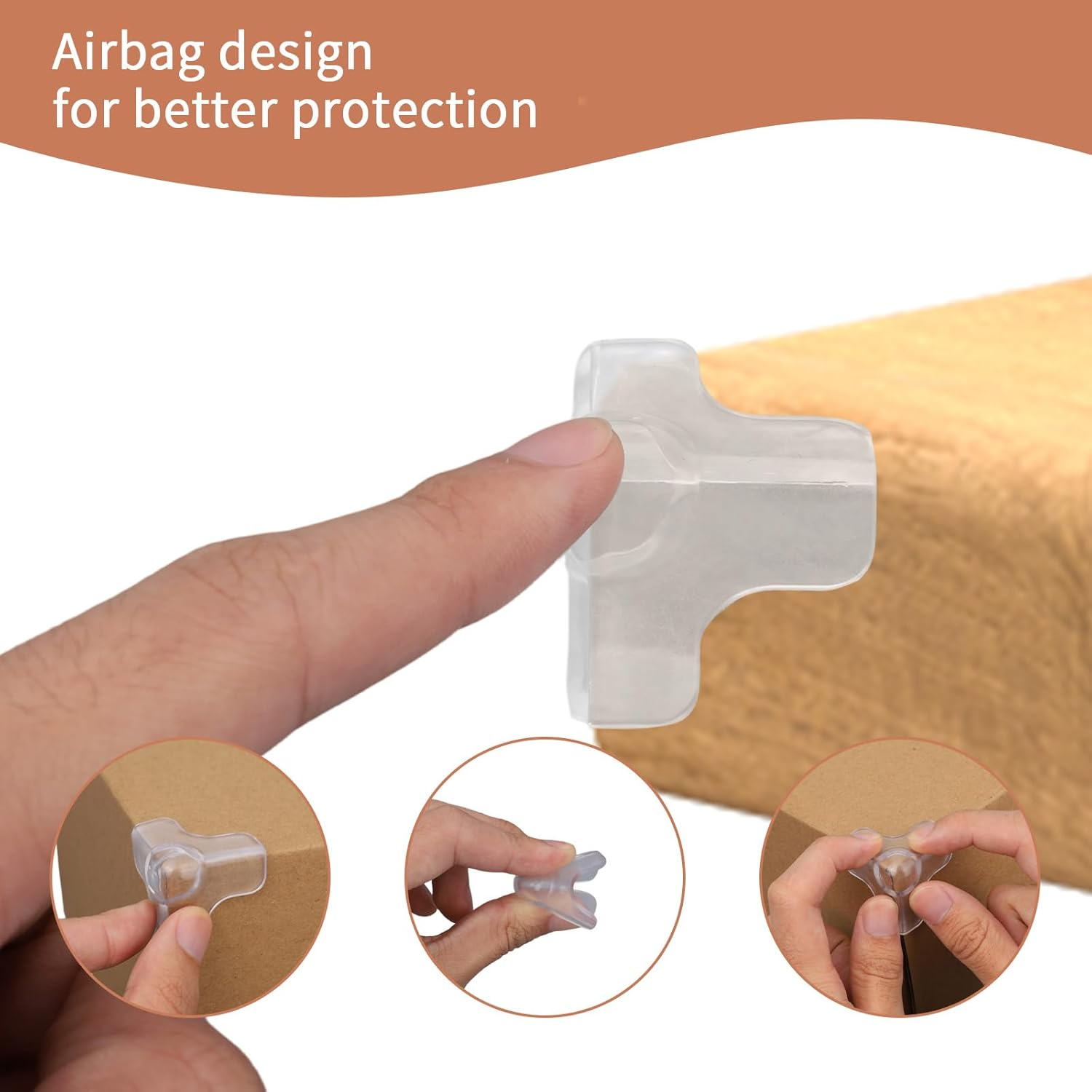 12Pcs Baby Corner Protectors, 3D Airbag Clear L-Shape Furniture Edge Guards & Bumpers for Table Edges Sharp Corners Child Proofing Corner Guards Covers to Prevent Injuries image number 5