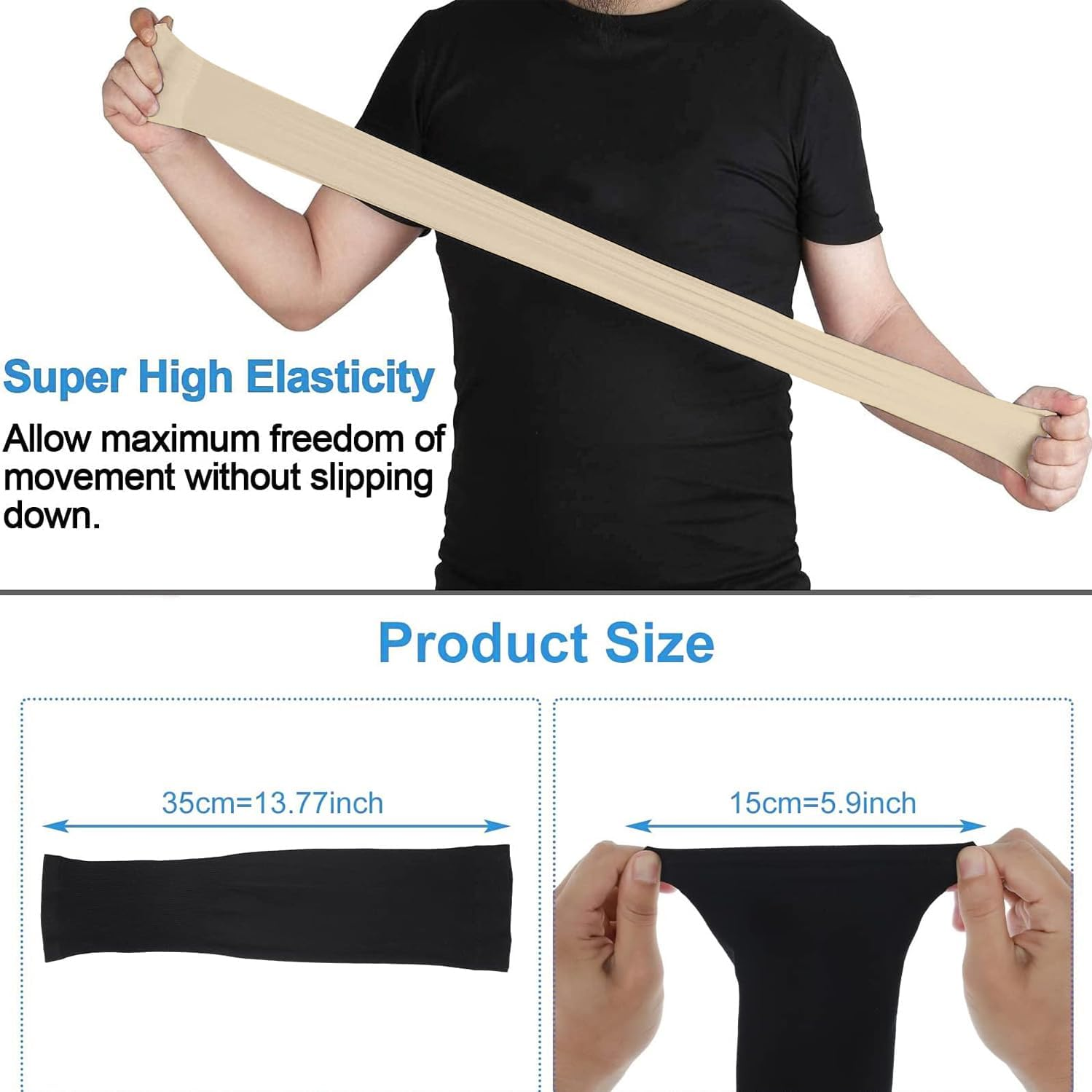 Arm Sleeves for Women Men Youth|Upf 50 Arm Warmers UV Sun Protection Arm Cooling Sleeves, H HOME-MART One Size Sun Protection Arm Sleeve Cover Tattoo image number 3